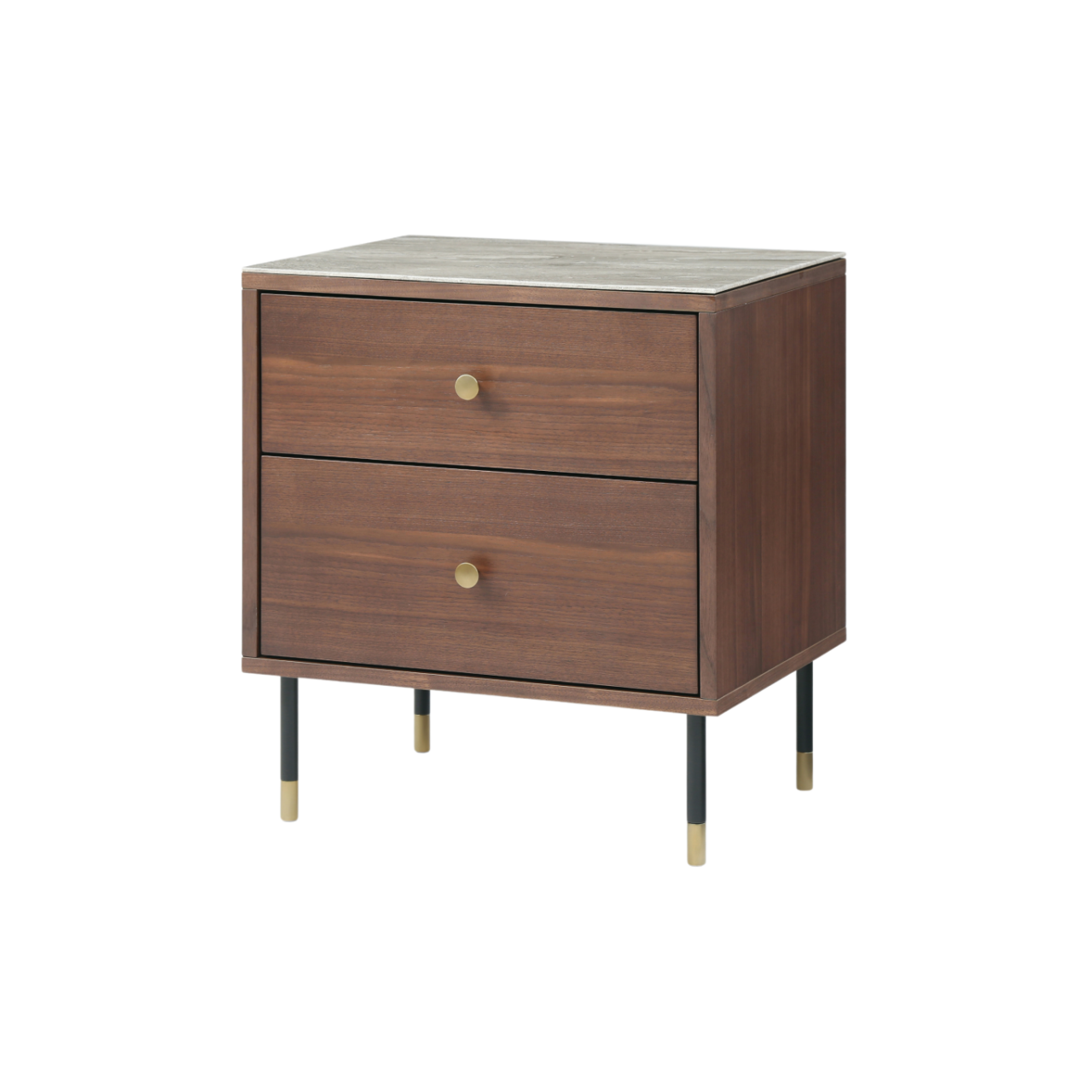 Willow Bedside Double Drawer-Timber Tobacco